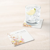 Chic Wildblume Pilz Herbst Botanische Hochzeit Rechteckiger Pappuntersetzer (Vor Ort)