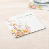 Chic Wildblume Pilz Herbst Botanische Hochzeit Rechteckiger Pappuntersetzer (angewinkelt)