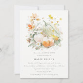 Chic Wildblume Pumpkin Watercolor Brautparty Einladung (Vorderseite)