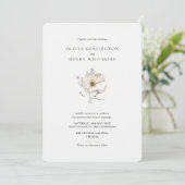 Chic Wildblume Rounded Corner Style Wedding Einladung (Stehend Vorderseite)