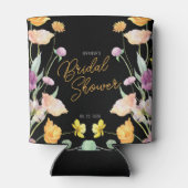 Chic Wildblume Script-Brautparty Dosenkühler (Rückseite)