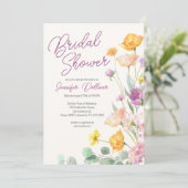 Chic Wildblume Script-Brautparty Einladung (Stehend Vorderseite)