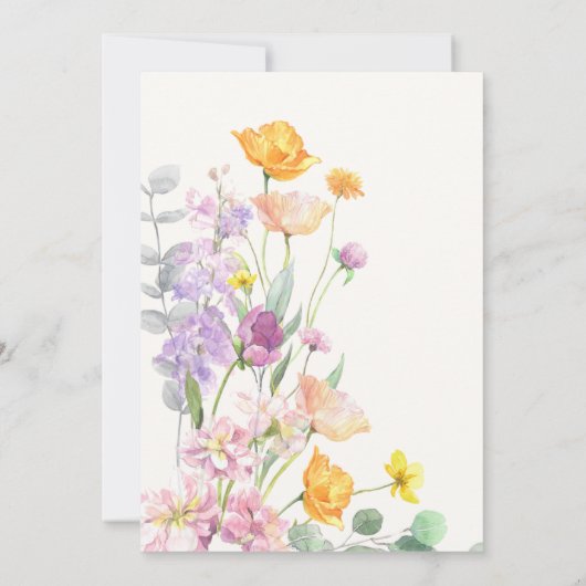 Chic Wildblume Script-Brautparty Einladung (Rückseite)