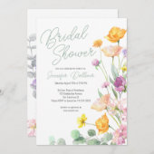 Chic Wildblume Script-Brautparty Einladung (Vorne/Hinten)