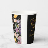Chic Wildblume Script-Brautparty Pappbecher (Rechts)