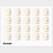 Chic Wildblume Script-Brautparty Quadratischer Aufkleber (Blatt)