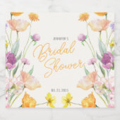 Chic Wildblume Script-Brautparty Schaumweinetikett (Einzelnes Label)