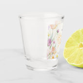 Chic Wildblume Script-Brautparty Schnapsglas (Links)