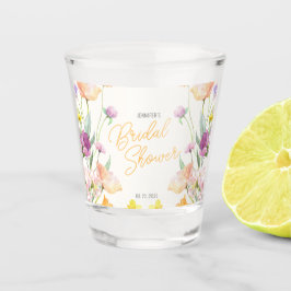 Chic Wildblume Script-Brautparty Schnapsglas