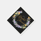 Chic Wildblume Script-Brautparty Serviette (Ecke)