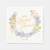 Chic Wildblume Script-Brautparty Serviette (Vorderseite)