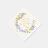 Chic Wildblume Script-Brautparty Serviette (Ecke)