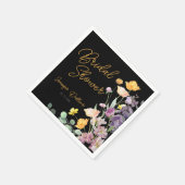 Chic Wildblume Script-Brautparty Serviette (Ecke)