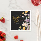 Chic Wildblume Script-Brautparty Serviette (Beispiel)