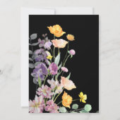 Chic Wildblume Script Bridal Dusche Einladung (Rückseite)