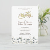 Chic Wildblume Snowdroping Wedding Einladung (Stehend Vorderseite)