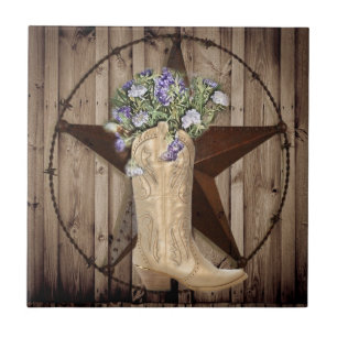 Chic Wildblume Texas Star Western Country Cowgirl Fliese