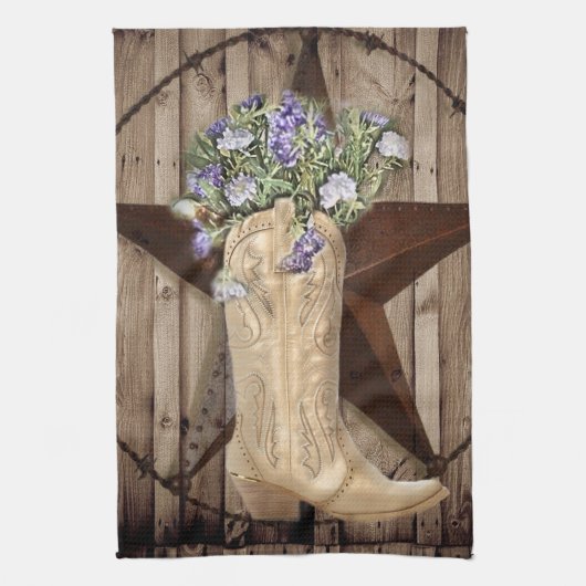 Chic-Wildblume-Texas-Stern-Westernlandcowgirl Handtuch (Vertikal)