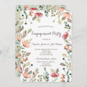 Chic Wildblume Verlobung Einladung (Vorne/Hinten)