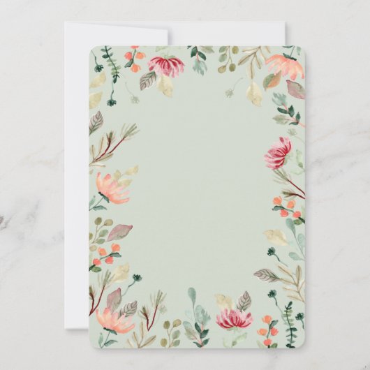 Chic Wildblume Verlobung Einladung (Rückseite)