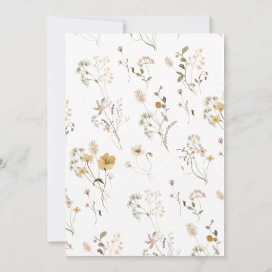 Chic Wildblume wo sie Brautparty Game waren Einladung (Rückseite)