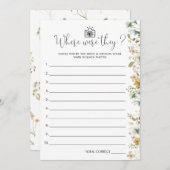 Chic Wildblume wo sie Brautparty Game waren Einladung (Vorne/Hinten)