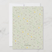 Chic Wildblume Wreath Sage Green Brautparty Einladung (Rückseite)