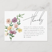 Chic Wildblumen Babydusche floral Danke Karte (Vorderseite)