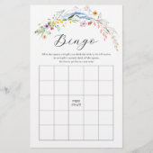 Chic Wildblumen Brautparty Bingo Game (Vorderseite)