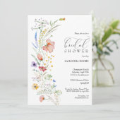 Chic Wildblumen Brautparty Einladung (Stehend Vorderseite)