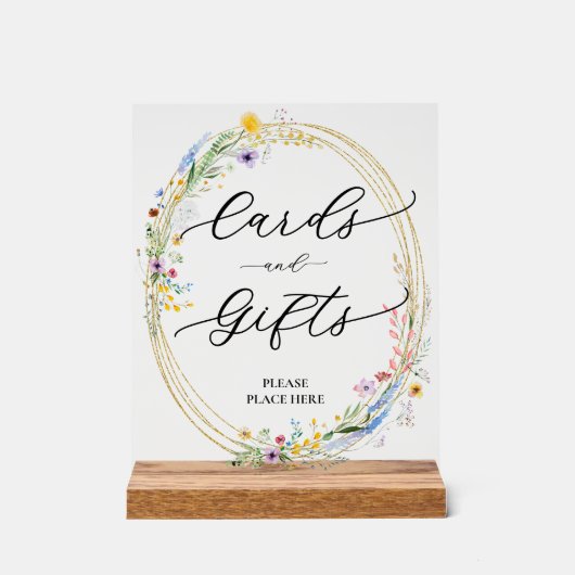 Chic Wildblumen Brautparty Karten und Geschenke Acrylschild (Vorderseite)