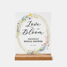 Chic Wildblumen Brautparty Willkommen Acrylschild