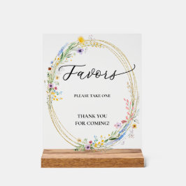 Chic Wildblumen Bridal Brunch-Favoriten Acrylschild