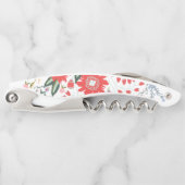 Chic-wilde Blumen-Volkskunst Kellnermesser (Vorderseite)