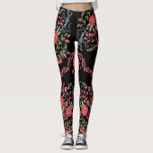 Chic-wilde Blumen-Volkskunst Leggings (Vorderseite)