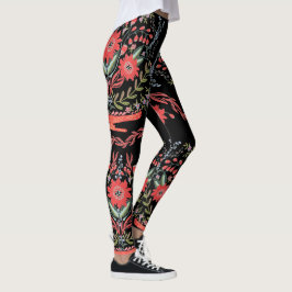 Chic-wilde Blumen-Volkskunst Leggings
