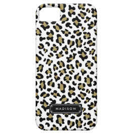 Chic-wildes Goldbeige Leopard-Druck personalisiert Case-Mate iPhone Hülle