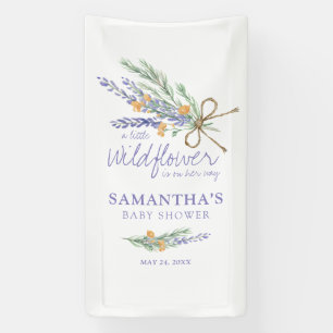 Chic Wildflower Lila Baby Girl Shower Begrüßung Banner