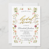 Chic Wildflowers Brautparty Einladung (Vorderseite)