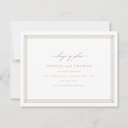 Chic Window Wedding Postponement Ändern Sie das Da Ankündigung (Vorderseite)