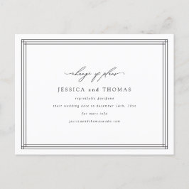 Chic Window Wedding Postponement Ändern Sie das Da Ankündigungspostkarte