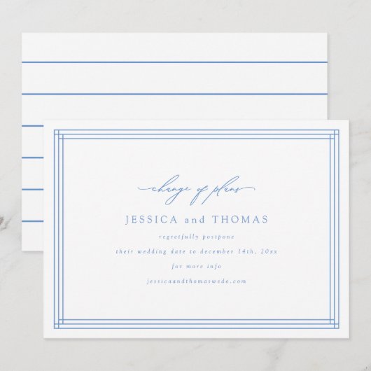 Chic Window Wedding Postponement Änderung des Datu Ankündigung (Vorne/Hinten)