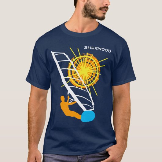 Chic Windsurfer Funny individuell anpassbar T-Shirt (Vorderseite)
