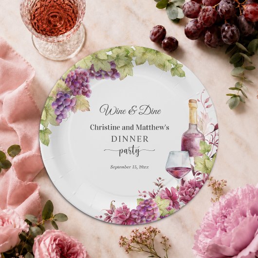 Chic Wine and Dine Abendgesellschaft Pappteller