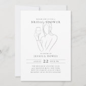 Chic Wine Brautparty Einladung (Vorderseite)