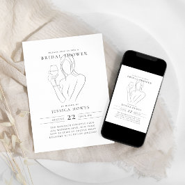 Chic Wine Bridal Shower Einladung