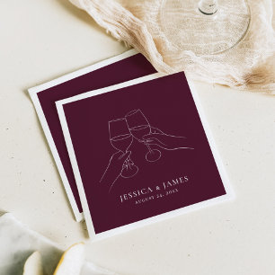 Chic Wine Engagement + Hochzeit Serviette