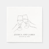 Chic Wine Engagment + Hochzeit Serviette (Vorderseite)