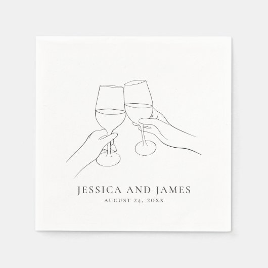 Chic Wine Engagment + Hochzeit Serviette (Vorderseite)