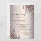 Chic Wine Glass Glitzer sinkt Pensionierung Einladung (Vorderseite)